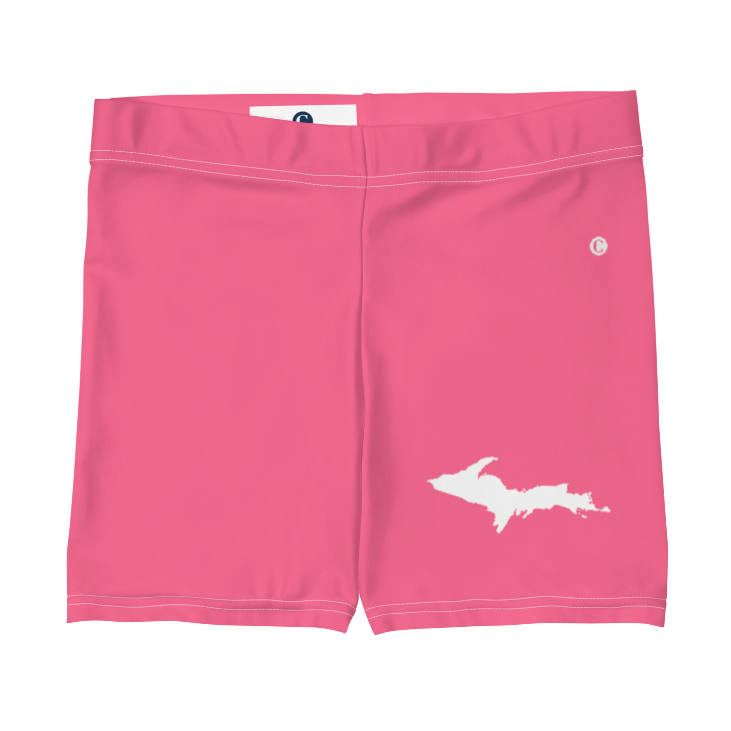 Michigan Upper Peninsula Tight Shorts (w/ UP Outline) | Rhodochrosite Pink