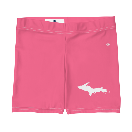 Michigan Upper Peninsula Tight Shorts (w/ UP Outline) | Rhodochrosite Pink