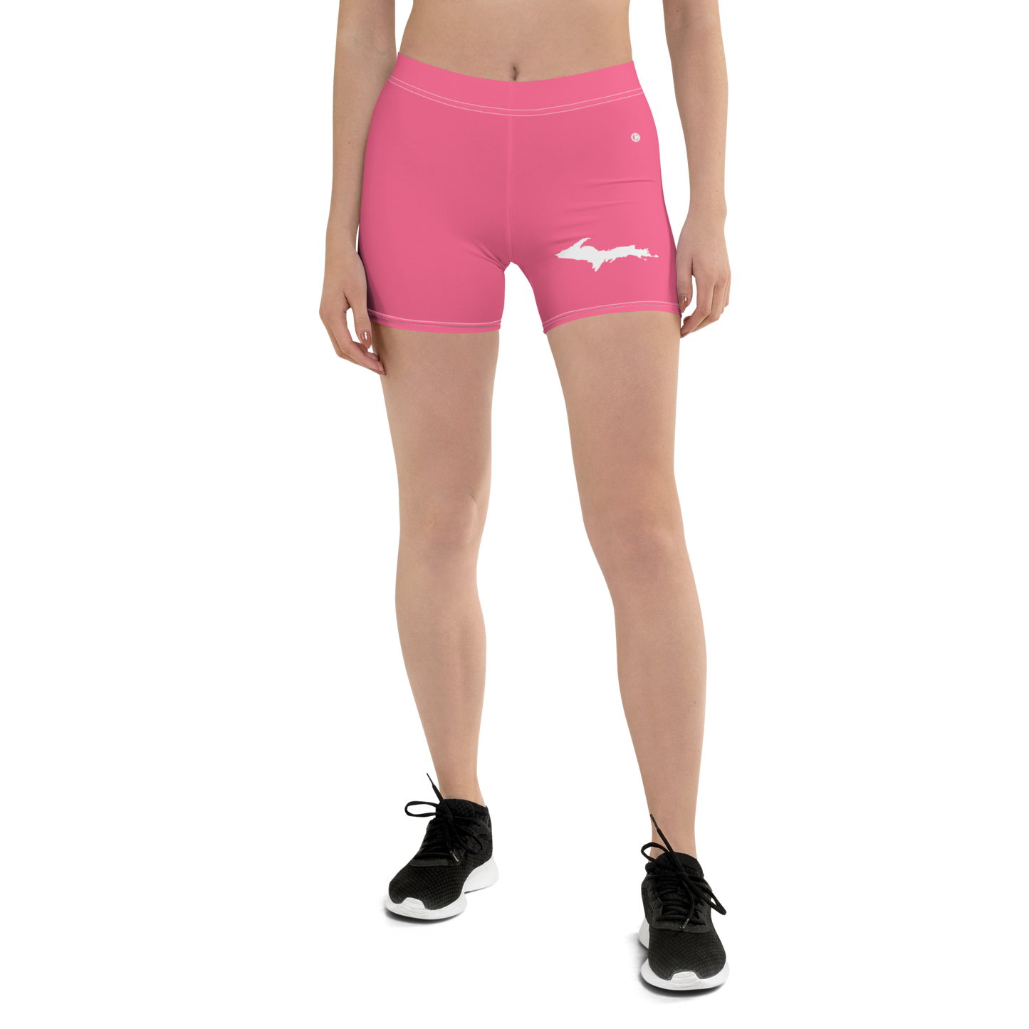 Michigan Upper Peninsula Tight Shorts (w/ UP Outline) | Rhodochrosite Pink