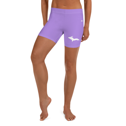 Michigan Upper Peninsula Tight Shorts (w/ UP Outline) | Lavender