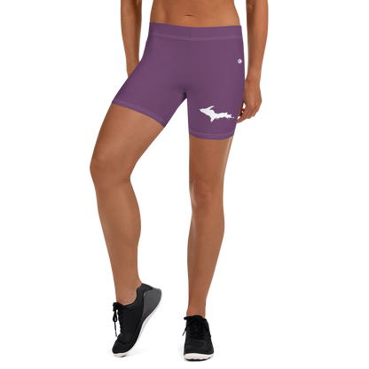 Michigan Upper Peninsula Tight Shorts (w/ UP Outline) | Plum