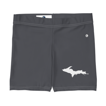 Michigan Upper Peninsula Tight Shorts (w/ UP Outline) | Iron Ore Grey