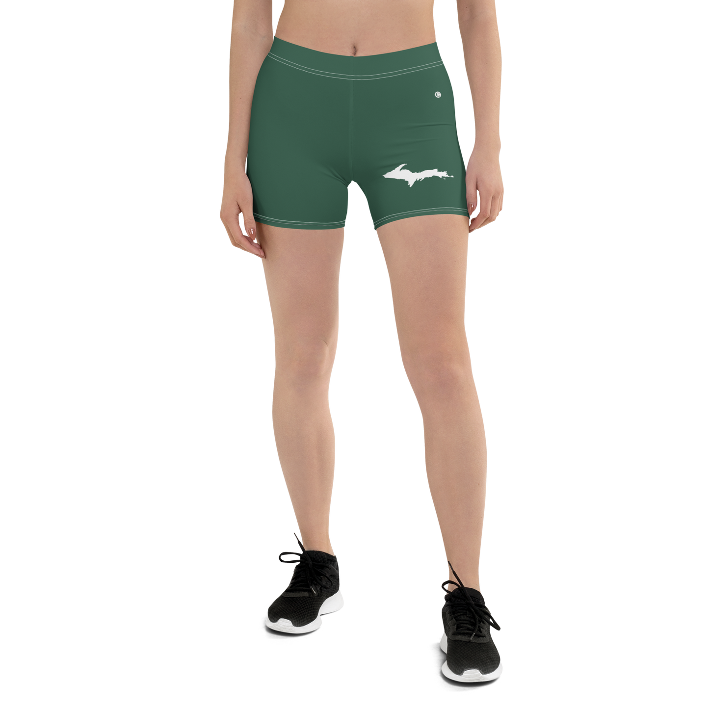 Michigan Upper Peninsula Tight Shorts (w/ UP Outline) | Ginger Ale Green