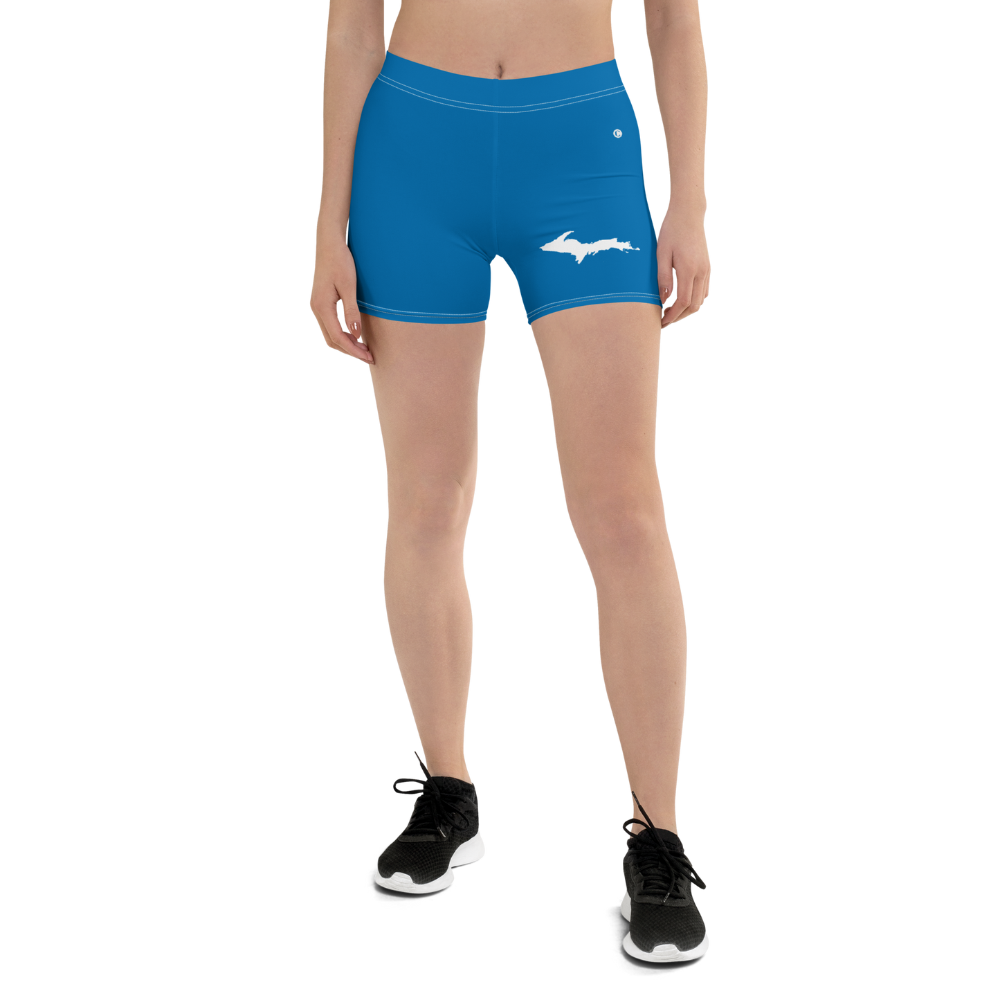 Michigan Upper Peninsula Tight Shorts (w/ UP Outline) | Azure