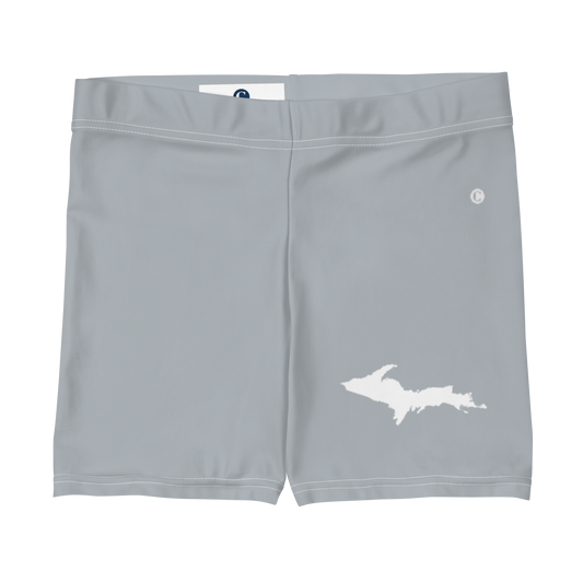 Michigan Upper Peninsula Tight Shorts (w/ UP Outline) | Silver