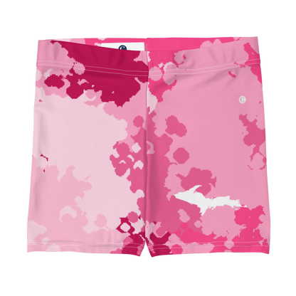 Michigan Upper Peninsula Tight Shorts (w/ UP Outline) | Pink Camo