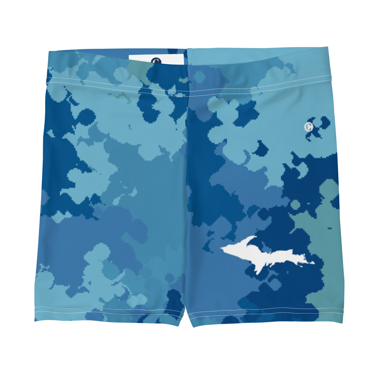 Michigan Upper Peninsula Tight Shorts (w/ UP Outline) | Great Lakes Camo