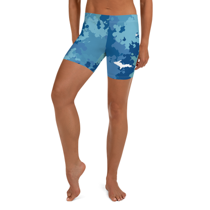 Michigan Upper Peninsula Tight Shorts (w/ UP Outline) | Great Lakes Camo