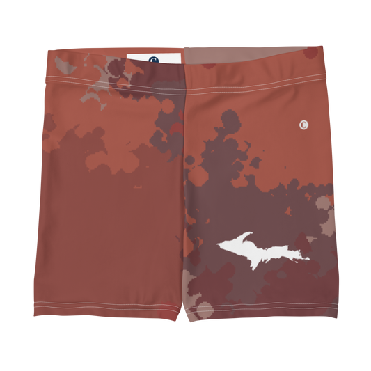 Michigan Upper Peninsula Tight Shorts (w/ UP Outline) | Ore Dock Red