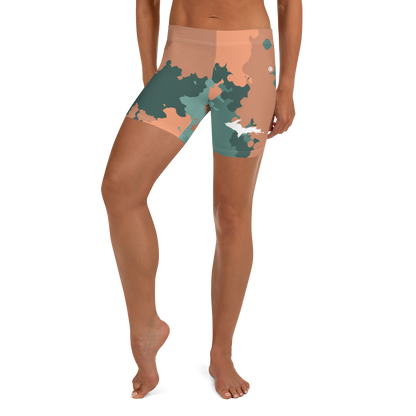 Michigan Upper Peninsula Tight Shorts (w/ UP Outline) | Copper Country Camo