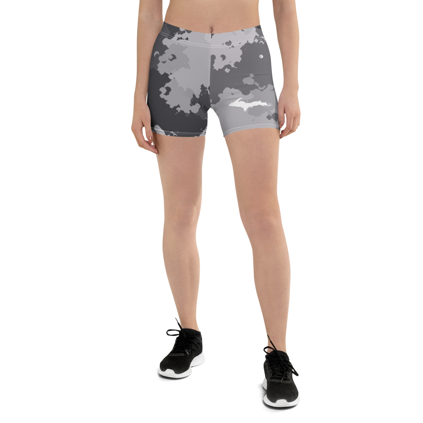 Michigan Upper Peninsula Tight Shorts (w/ UP Outline) | Iron Ore Camo