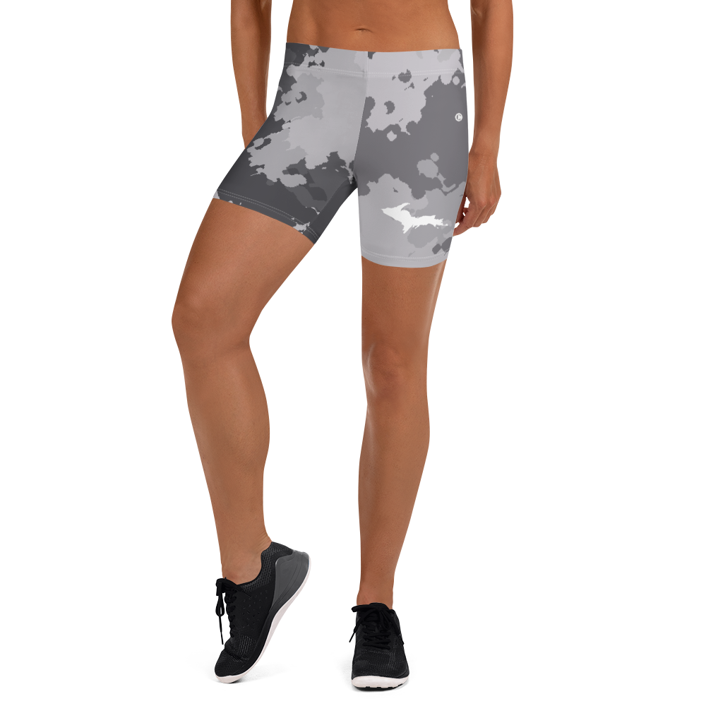 Michigan Upper Peninsula Tight Shorts (w/ UP Outline) | Iron Ore Camo