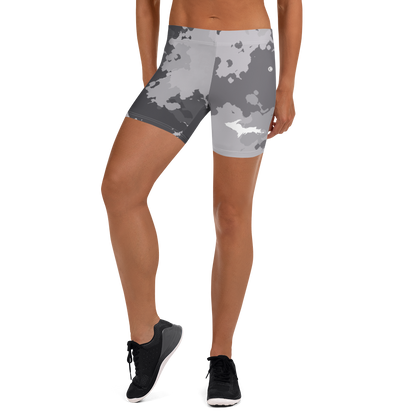 Michigan Upper Peninsula Tight Shorts (w/ UP Outline) | Iron Ore Camo