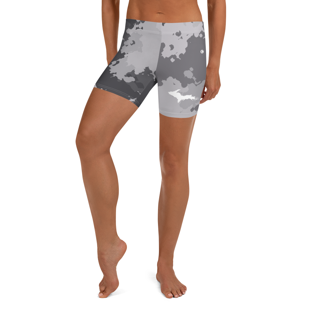 Michigan Upper Peninsula Tight Shorts (w/ UP Outline) | Iron Ore Camo