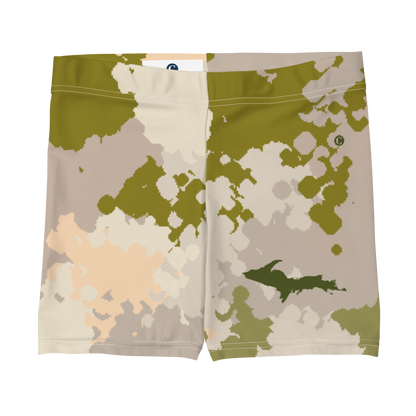 Michigan Upper Peninsula Tight Shorts (w/ UP Outline) | Rosy Mound Camo