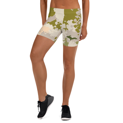 Michigan Upper Peninsula Tight Shorts (w/ UP Outline) | Rosy Mound Camo