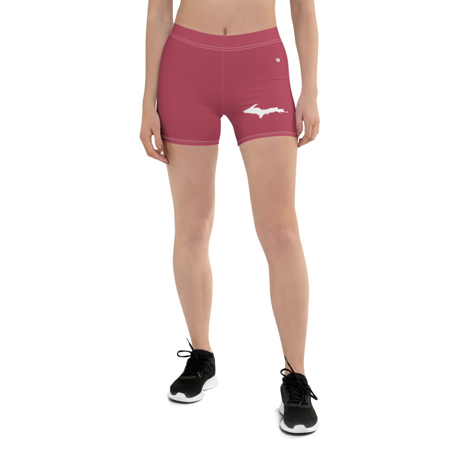 Michigan Upper Peninsula Tight Shorts (w/ UP Outline) | Popstar Pink