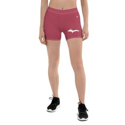 Michigan Upper Peninsula Tight Shorts (w/ UP Outline) | Popstar Pink