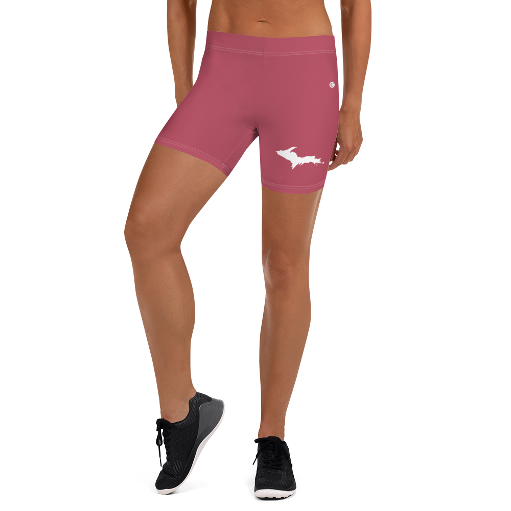 Michigan Upper Peninsula Tight Shorts (w/ UP Outline) | Popstar Pink