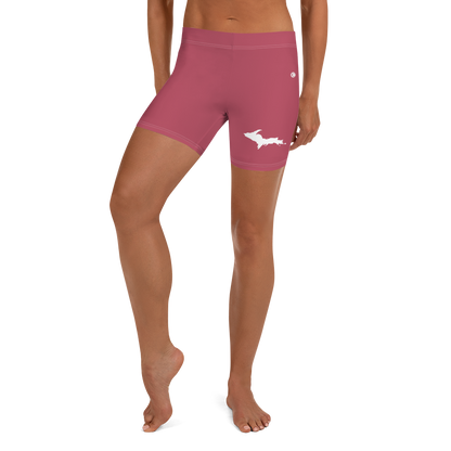 Michigan Upper Peninsula Tight Shorts (w/ UP Outline) | Popstar Pink