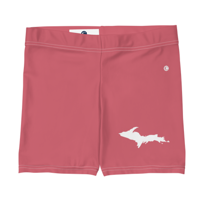 Michigan Upper Peninsula Tight Shorts (w/ UP Outline) | Watermelon Pink