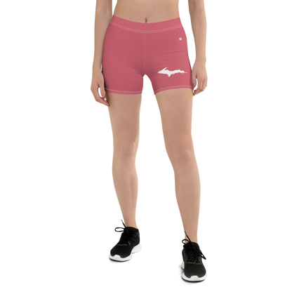 Michigan Upper Peninsula Tight Shorts (w/ UP Outline) | Watermelon Pink