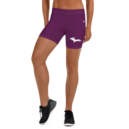 Michigan Upper Peninsula Tight Shorts (w/ UP Outline) | Tyrian Purple