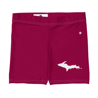 Michigan Upper Peninsula Tight Shorts (w/ UP Outline) | Burgandy