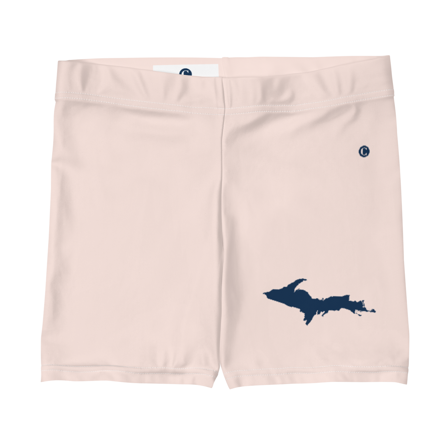 Michigan Upper Peninsula Tight Shorts (w/ UP Outline) | Champagne Pink