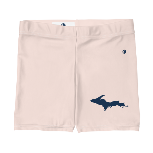 Michigan Upper Peninsula Tight Shorts (w/ UP Outline) | Champagne Pink