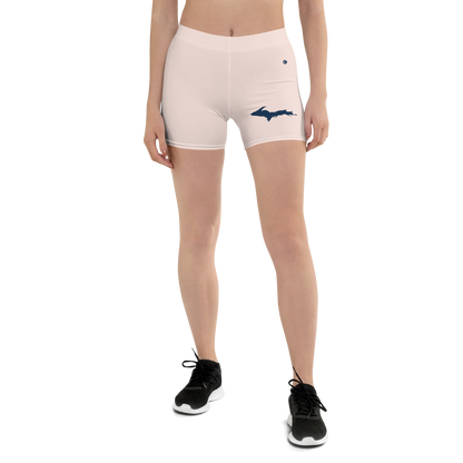 Michigan Upper Peninsula Tight Shorts (w/ UP Outline) | Champagne Pink