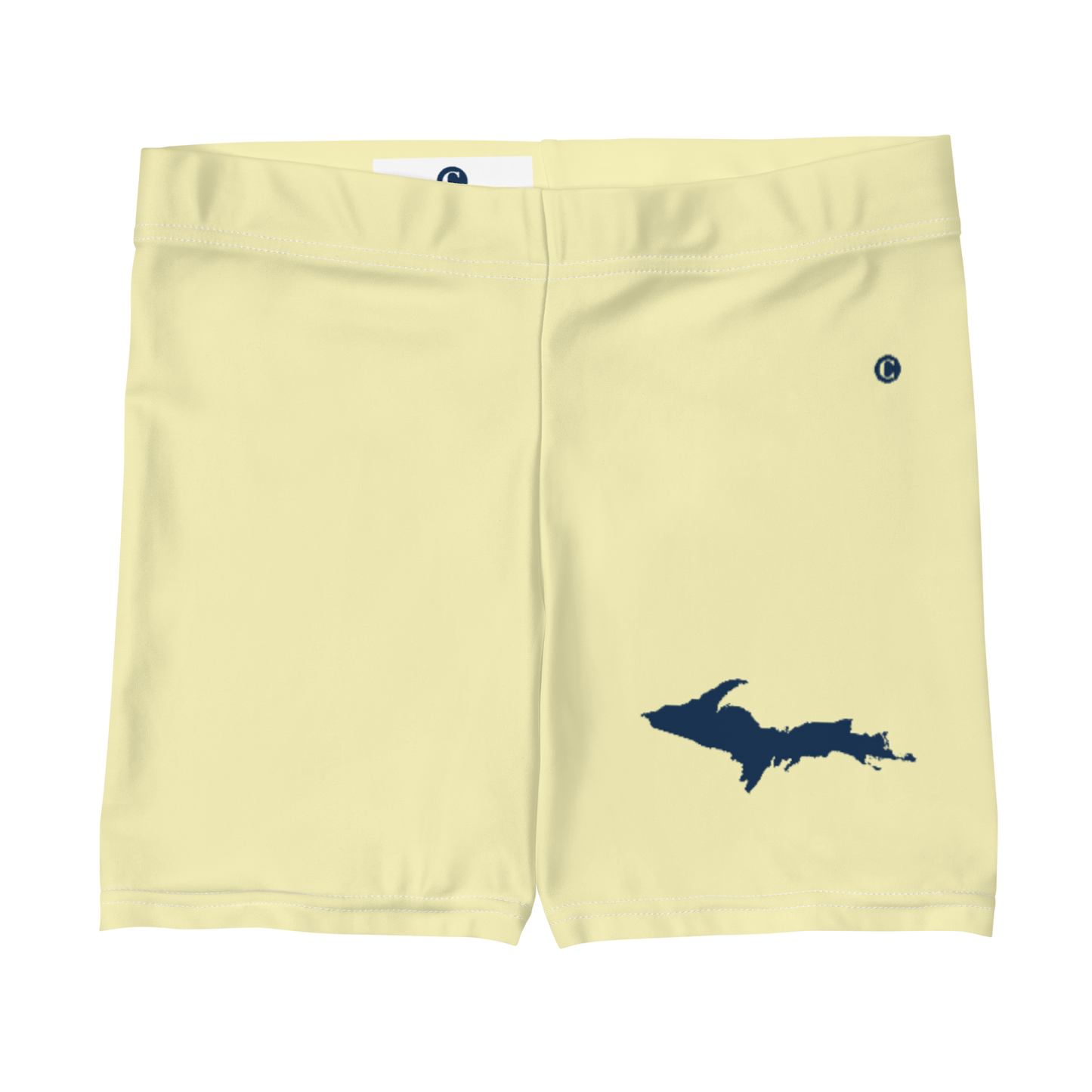 Michigan Upper Peninsula Tight Shorts (w/ UP Outline) | Canary Yellow