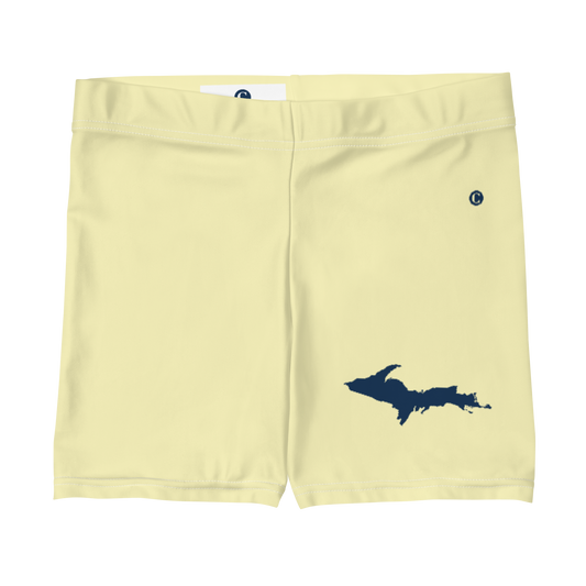 Michigan Upper Peninsula Tight Shorts (w/ UP Outline) | Canary Yellow