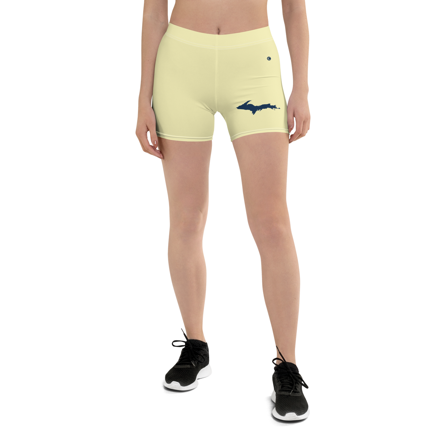 Michigan Upper Peninsula Tight Shorts (w/ UP Outline) | Canary Yellow