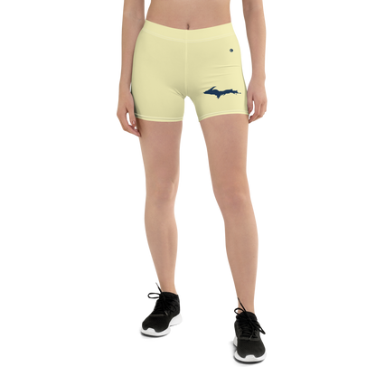 Michigan Upper Peninsula Tight Shorts (w/ UP Outline) | Canary Yellow