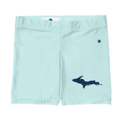 Michigan Upper Peninsula Tight Shorts (w/ UP Outline) | Cyan