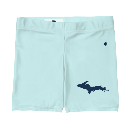 Michigan Upper Peninsula Tight Shorts (w/ UP Outline) | Cyan