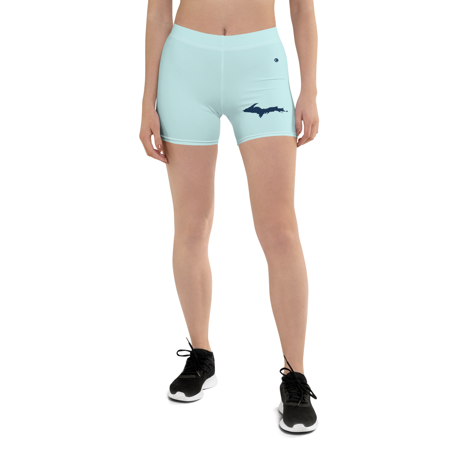 Michigan Upper Peninsula Tight Shorts (w/ UP Outline) | Cyan