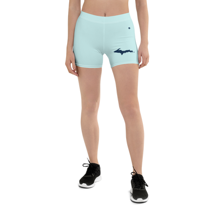 Michigan Upper Peninsula Tight Shorts (w/ UP Outline) | Cyan