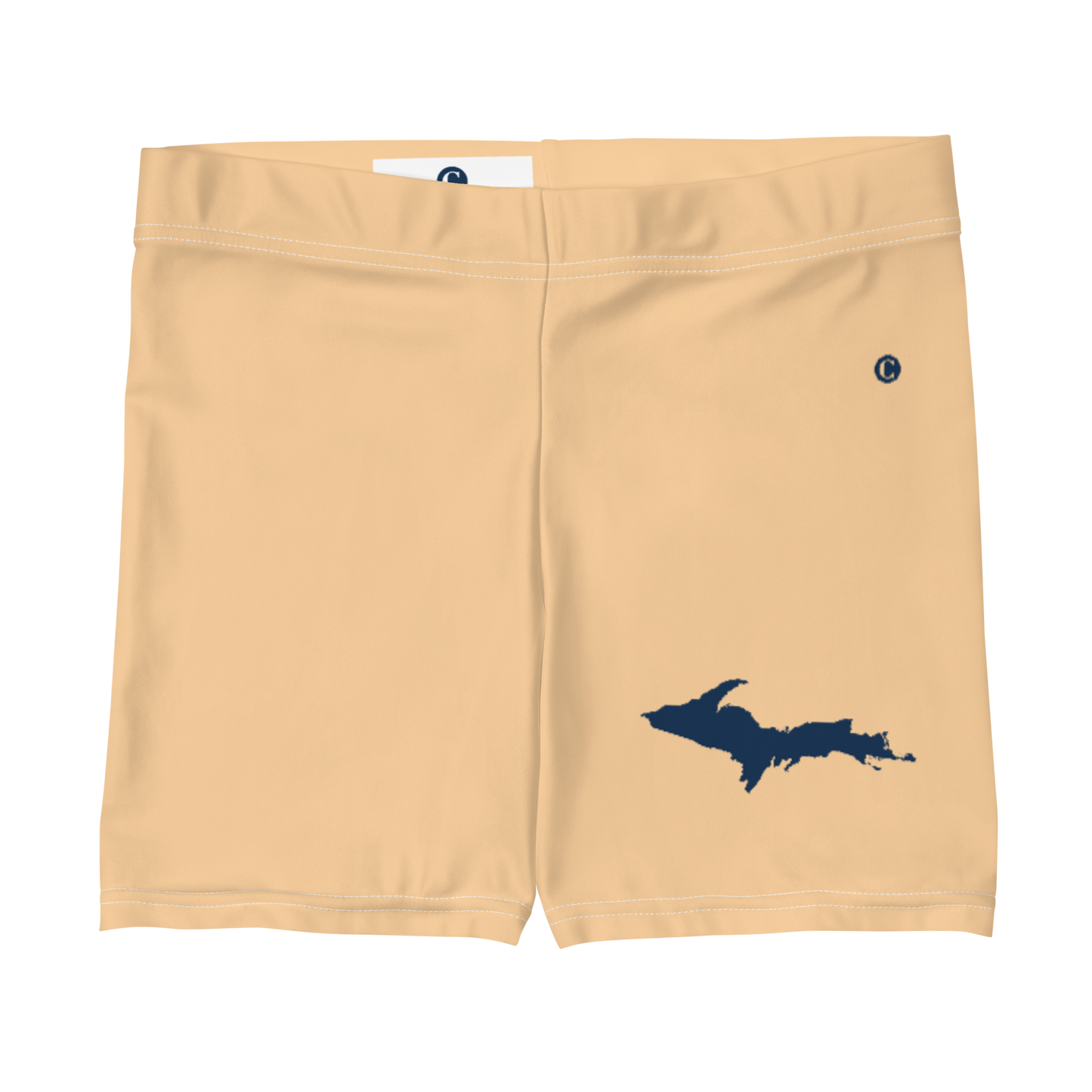 Michigan Upper Peninsula Tight Shorts (w/ UP Outline) | Pale Apricot