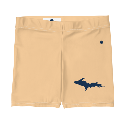 Michigan Upper Peninsula Tight Shorts (w/ UP Outline) | Pale Apricot