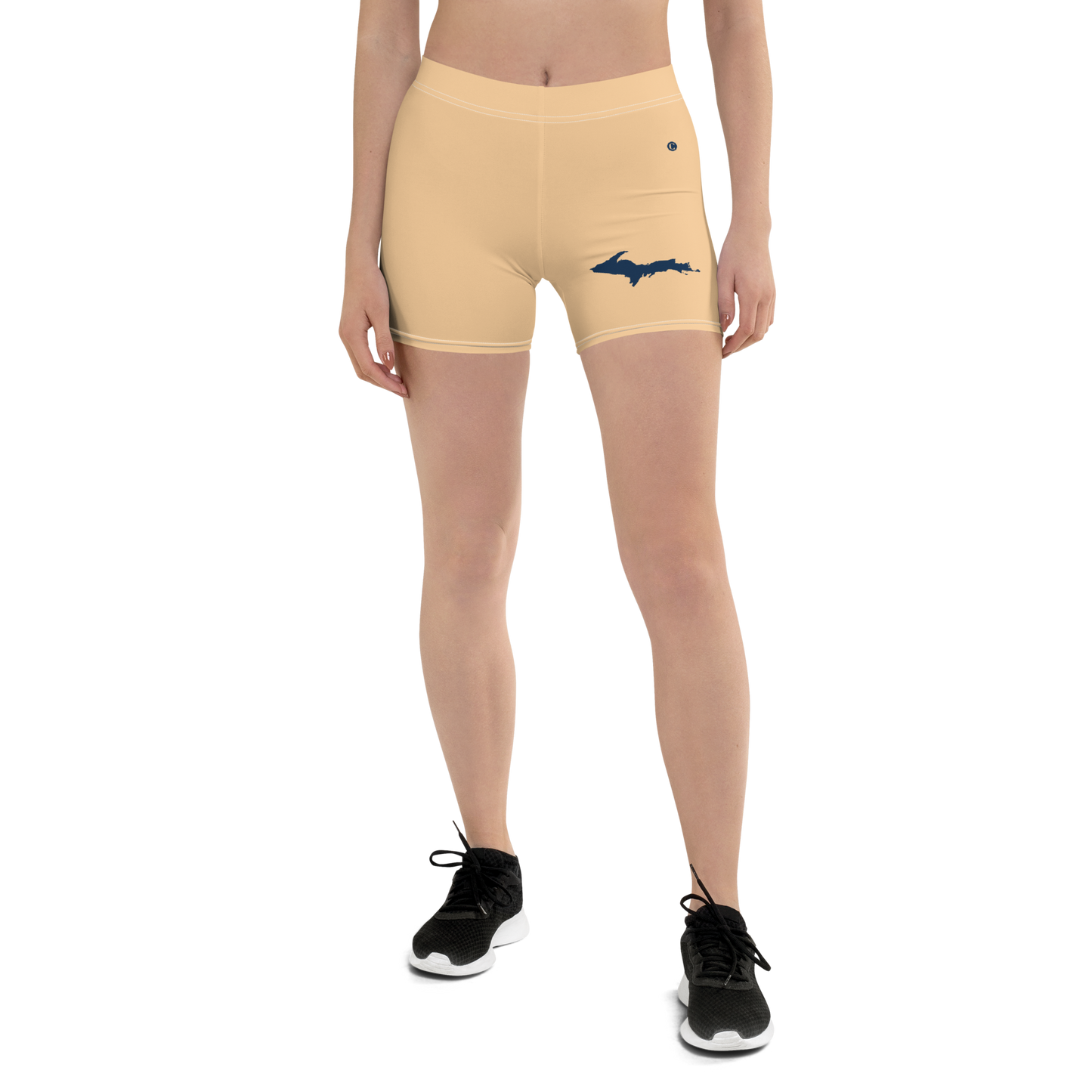 Michigan Upper Peninsula Tight Shorts (w/ UP Outline) | Pale Apricot