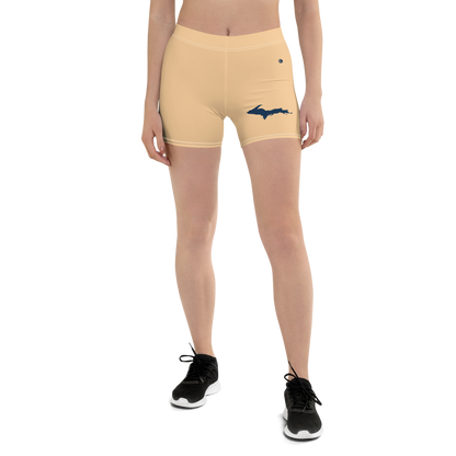 Michigan Upper Peninsula Tight Shorts (w/ UP Outline) | Pale Apricot