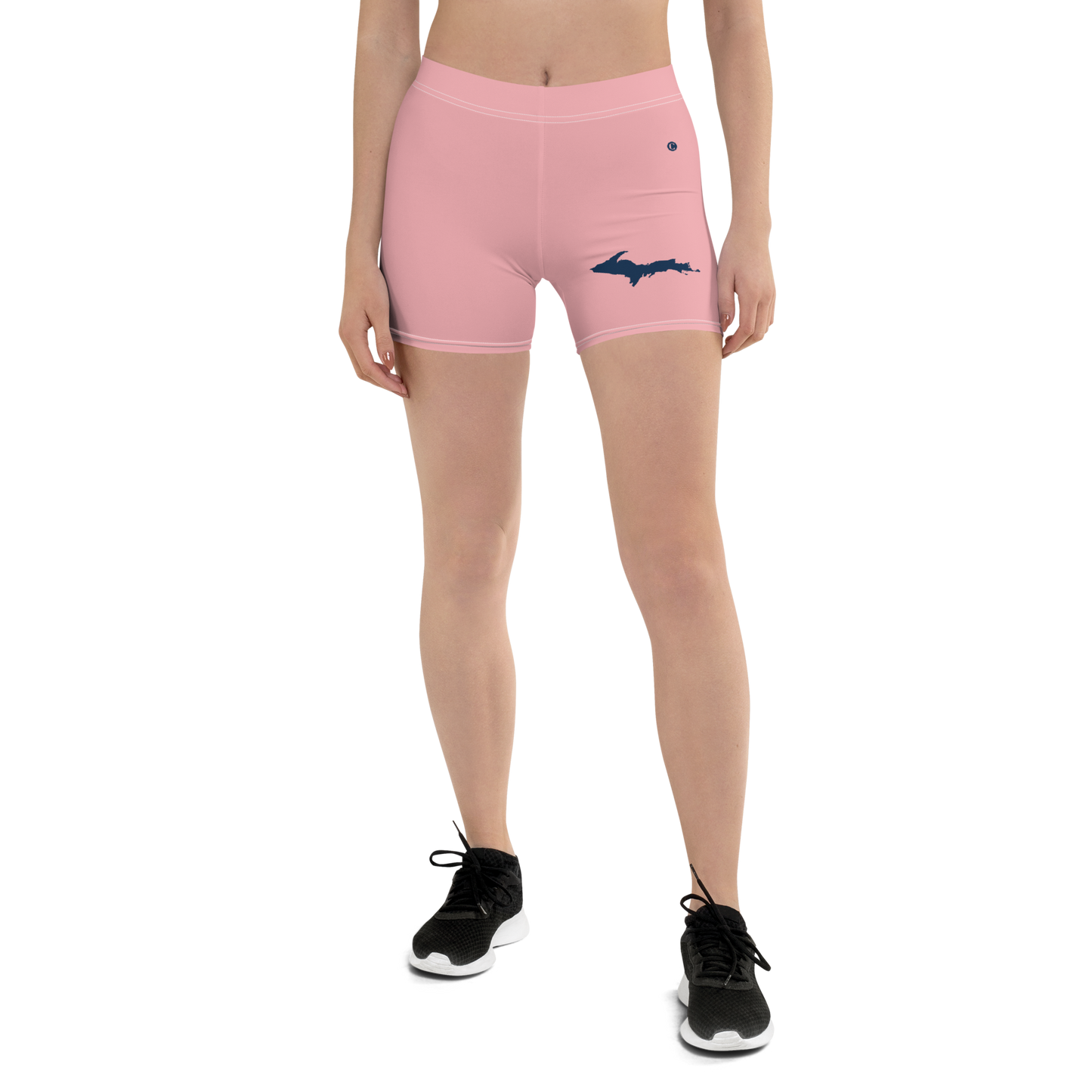 Michigan Upper Peninsula Tight Shorts (w/ UP Outline) | Strawberry Pink