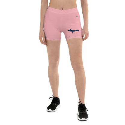 Michigan Upper Peninsula Tight Shorts (w/ UP Outline) | Strawberry Pink