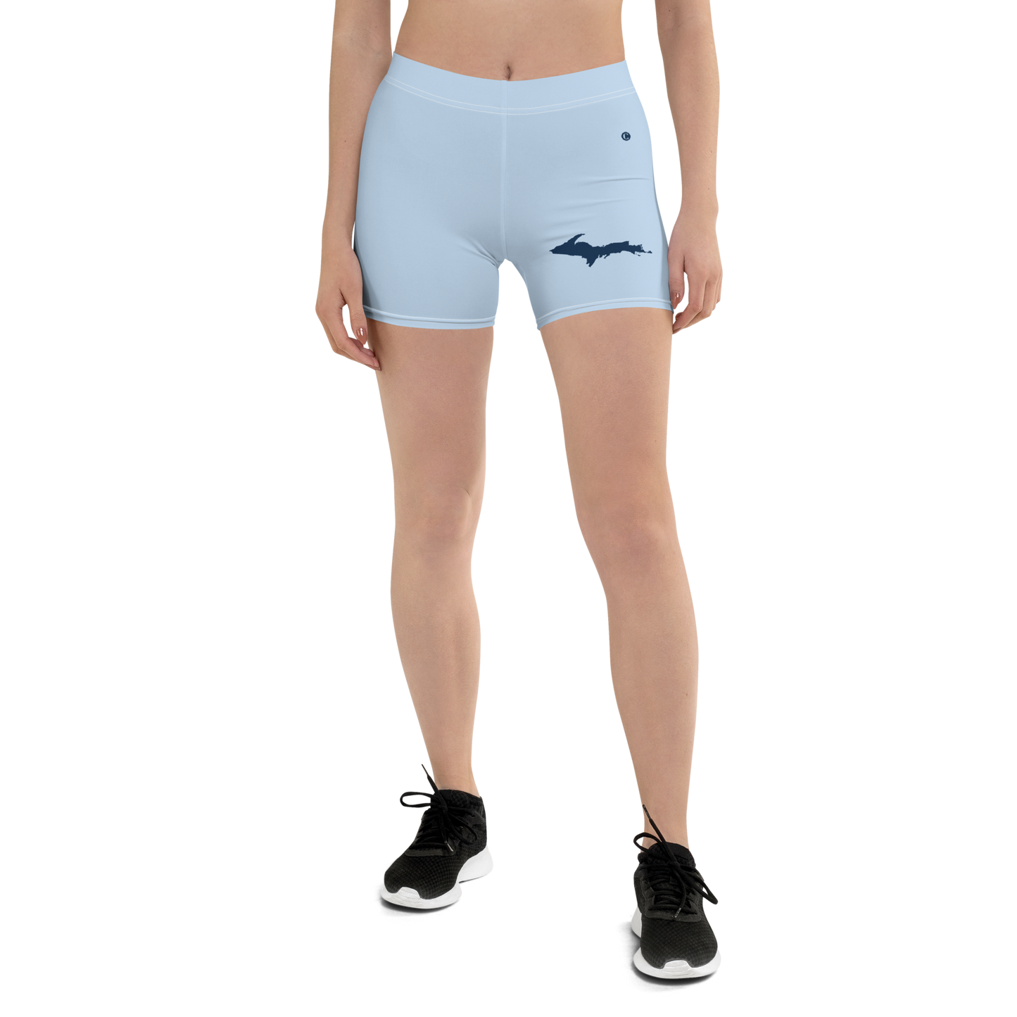 Michigan Upper Peninsula Tight Shorts (w/ UP Outline) | Light Blue