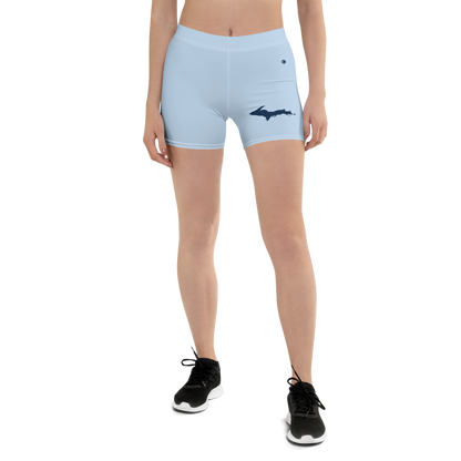 Michigan Upper Peninsula Tight Shorts (w/ UP Outline) | Light Blue