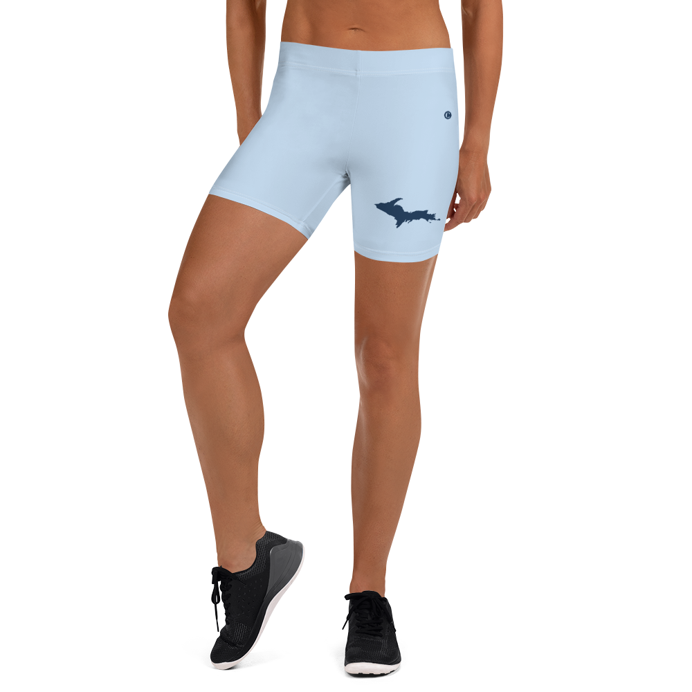 Michigan Upper Peninsula Tight Shorts (w/ UP Outline) | Light Blue