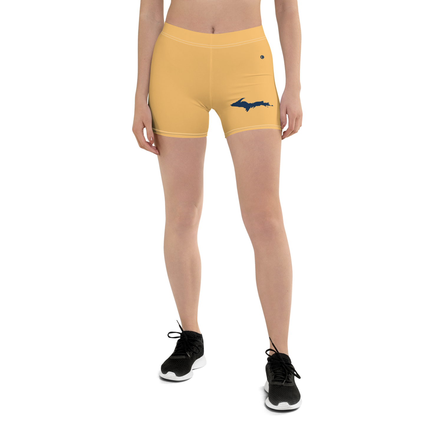 Michigan Upper Peninsula Tight Shorts (w/ UP Outline) | Apricot