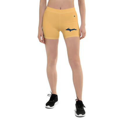 Michigan Upper Peninsula Tight Shorts (w/ UP Outline) | Apricot